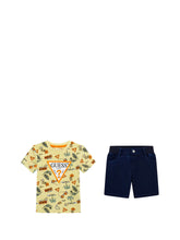 GUESS 1 USCITA Guess Coordinato Set Ss T-Shirt+Knitdenim Short - Giallo Giallo